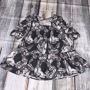 Crazy 8 Gray Butterfly Print Dress Kid Size M 7-8